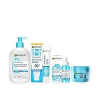 Garnier Hyaluron Barrier Protect & Hydration Skincare Bundle, Cream Cleanser 250ml, Barrier Repair Replumping Serum 30ml, Fresh & Plump Sorbet Cream 85ml, Daily UV Fluid SPF50+ 40ml