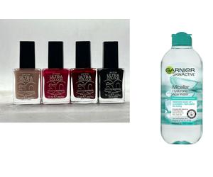 Garnier Hyaluronic Aloe Micellar Cleansing Water 400ml and 4 X Avon Nail Varnish