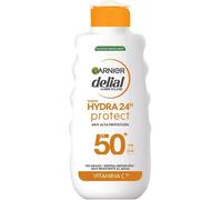 Garnier Delial Hydra Protect 24H Sun Milk Cream Enriched with Vitamin C, SPF 50, Prevents Sunspots and Hydrates for 24 Hours, Light and Cooling Texture, Easy Absorption, 175 ml