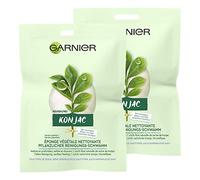 Garnier Konjac Facial Peeling Sponge, Pimple Removal, Konjac Vegetable Cleansing Sponge, Pack of 2