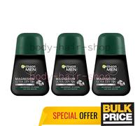 Garnier Men Magnesium Ultra Dry Deodorant Roll-On 72H Protection 50ml 3-Pack