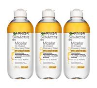Garnier Micellar Water Oil Infused Facial Cleanser Dry and Sensitive Skin, Nourishing Waterproof Make-Up Remover and Cleanser 400 ml Pack of 3