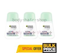Garnier Mineral Action Control+ 96H Antiperspirant Roll-On Women 50ml 3-Pack