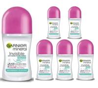 Garnier Mineral Invisible White & Colors Roll-On Antiperspirant 50 ml (Pack of 6)