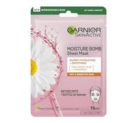 Garnier Moisture Bomb Chamomile and Hyaluronic Acid Sheet Face Mask, Hydrating & Soothing Face Sheet Mask, For Sensitive Skin, Cruelty Free &Vegan Tissue Mask, 28g