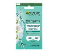 Garnier Moisture Bomb Coconut Water Eye Mask, With Hyaluronic Acid And Coconut Water, Hydrating & Replumping Under Eye Mask, Help Reduce Appearance of Fine Lines, Vegan Tissue Mask, 6g