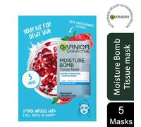 Garnier Moisture Bomb PomegranateHydrating Face SheetMask 5Pk Box 160g