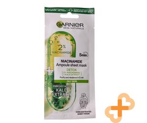GARNIER Niacinamide Kale Extract Concentrated Detoxifying Ampoule-Sheet Mask 15g