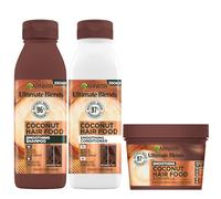 Garnier Nourishing and Smoothing Hair Food Coconut and Macadamia 3 in 1 Hair mask set For Frizzy Hair