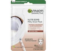 Garnier Nutri Bomb Milky Sheet Face Mask, Coconut & Hyaluronic Acid 28g | With Coconut and Hyaluronic Acid for Hydrated & Glowing Skin, Intensely Nourishing & Restoring Tissue Mask