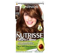 Garnier Nutrisse Brown Hair Dye Permanent, Up to 100 Percent Grey Hair Coverage, with NEW 5 Oils Conditioner - 5.3 Golden Brown