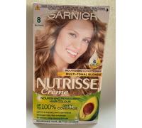 GARNIER NUTRISSE CREME NOURISHING PERMANENT HAIR COLOUR COVERS GREY BLONDE 8 NEW