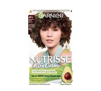 Garnier Nutrisse Permanent Hair Dye 4.12 Medium Dark Brown with NEW 5 Oils Conditioner - Up to 100% Grey Coverage