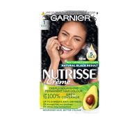 Garnier Nutrisse Permanent Hair Dye, Natural-looking, hair colour result, For All Hair Types, 1 Black