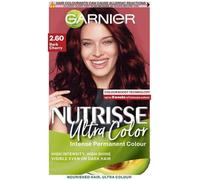 Garnier Nutrisse Ultra Color Hair Dye, Vegan, 2.6 Dark Cherry Red. Achieve 100%
