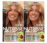 Garnier Nutrisse Ultra Color Nourishing Bold Permanent Hair Color Creme LC2 Hi-Lift Dark Blonde (Coconut Flan) Pack of 2 Hair Dye Kit for 8 Weeks o