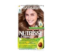 Garnier Nutrisse Ultra Crème Hair Dye, Offers 100% Grey Coverage and Soft, Naturally Beautiful 8-Week Colour, A Gentle, No-Ammonia, Vegan Formula For Luminous, Healthy Hair, Shade: 6 Light Brown