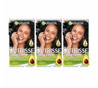 Garnier Nutrisse Ultra Crème Permanent Hair Dye 1 Natural Black x3 Packs - New