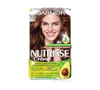Garnier Nutrisse Ultra Crème Permanent Hair Dye, Up to 100% Grey Coverage, 8-weeks Long-Lasting Colour, No Ammonia, Vegan (Shade: 5.3 Golden Brown)