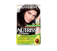 Garnier Nutrisse Ultra Crème Permanent Hair Dye, Up to 100% Grey Coverage, 8-weeks Long-Lasting Colour, No Ammonia, Vegan (Shade: 3 Darkest Brown)