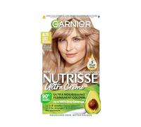 Garnier Nutrisse Ultra Crème Permanent Hair Dye, Up to 100% Grey Coverage, 8-weeks Long-Lasting Colour, No Ammonia, Vegan (Shade: 8.11 Light Ashy Blonde)