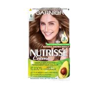 Garnier Nutrisse Permanent Hair Dye, Natural-looking, hair colour result, For All Hair Types, 6 Light Brown