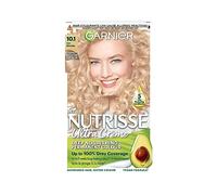 Garnier Nutrisse Ultra Crème Permanent Nourishing Hair Dye, 10.1 Ice Blonde | Up to 100% Grey Coverage, Rich Long-Lasting 8-W olour, 5x Stonger Hair, 2x Shiner Hair, No-Ammonia, Vegan Formula