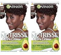 Garnier Nutrisse Ultra Crème Vegan Hair Dye, 3.12 Frozen Brown. Offers 100% grey coverage and cool, sophisticated 8-w olour. Gentle, no-ammonia, and vegan for a modern, frozen brown look.