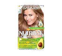 Garnier Nutrisse Ultra Crème Vegan Hair Dye, 7 Dark Blonde. Provides 100% grey coverage and beautiful, natural-looking 8-week colour. Gentle, no-ammonia, and vegan for healthy, radiant hair.