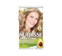 Garnier Nutrisse Ultra Crème Vegan Hair Dye, 8 Blonde. For 100% grey coverage and brilliant, natural 8-week blonde colour. Enjoy a gentle, no-ammonia, vegan formula that leaves hair soft and radiant.