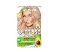 Garnier Nutrisse Creme Blonde Hair Dye Permanent, Up to 100% Grey Hair Coverage, 90% Natural origin formula, No Ammonia, with 5 Oils Nourishing Hair Mask Conditioner, 9.12 Very Light Pearly Blonde