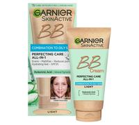 NEW & IMPROVED Garnier Oil-Free Perfecting All-in-1 BB Cream, Shade Light, Tinted Moisturiser SPF25, Mattifies Skin & Evens Complexion, With