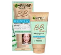 Garnier Oil-Free Perfecting All-in-1 BB Cream, Shade Light, Tinted Moisturiser SPF25, Mattifies Skin & Evens Complexion, With Hyaluronic Acid, Aloe & Mineral Pigments, 50ml