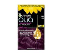 Garnier Olia 3.16 Deep Violin, oil-powered, no-ammonia. 100% grey coverage. Luminous, long-lasting, vibrant deep violin hair color, leaving hair feeling soft and healthy.