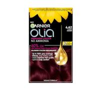 Garnier Olia 4.62 Dark Garnet Red, oil-powered, no-ammonia. 100% grey coverage. Luminous, long-lasting, vibrant dark garnet red hair color with ultimate shine and softness.