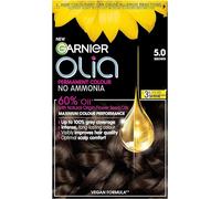 Garnier Olia 5.0 Brown, oil-powered, no-ammonia. 100% grey coverage. Luminous,