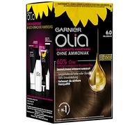 Garnier Olia 6.0 Hellbraun, Dauerhafte Haarfarbe mit natürlichem Öl, Ohne Ammoniak für einen angenehmen Duft (3 Stück)