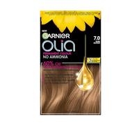 Garnier Olia 7.0 Dark Blonde, oil-powered, no-ammonia. 100% grey coverage. Luminous, long-lasting, vibrant dark blonde hair color with incredible shine and softness.