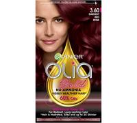 Garnier Olia Ammonia-Free Brilliant Color Oil-Rich Permanent Hair Color 3.60 Darkest Red Rose (Pack of 1) Red Hair Dye (Packaging May Vary)