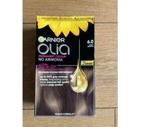 Garnier Olia 6.0 Light Brown, oil-powered, no-ammonia. 100% grey coverage. Luminous, long-lasting, vibrant light brown hair color with incredible shine and softness.