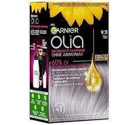 Garnier Olia Permanent Hair Colour without Ammonia, with Nourishing and Natural Oils, Full Grey Hair Coverage, Permanent Colouration, No. 9.11 Cool Silver, 1 Piece