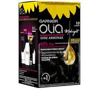 Garnier Olia Permanent Hair Colour without Ammonia, with Nourishing and Natural Oils, Full Grey Hair Coverage, Permanent Colouration, No. 1.0 Black, 3 x 1 Piece