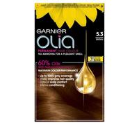 Garnier Olia Permanent Hair Dye, No Ammonia, Full Grey Coverage, Long-lasting Colour & Shine, Vegan Formula, Colour: 1.0 Deep Black, 230g