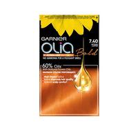 Garnier Olia Permanent Hair Dye, No Ammonia, Full Grey Coverage, Long-lasting Colour & Shine, Vegan Formula, Colour: 7.40 Intense Copper, 230g
