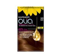 Garnier Olia Permanent Hair Dye, Up to 100% Grey Hair Coverage, No Ammonia, 60% Oils, 5.3 Golden Brown