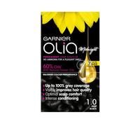 Garnier Olia Permanent Hair Dye, Up to 100% Grey Hair Coverage, No Ammonia, 60% Oils, Midnight 1.0 Deep Black