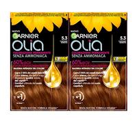 Garnier Olia Permanent Hair Dye Without Ammonia Colouring with Flower Oils of Natural Origin with Brightening and Nourishing Action, Colour 5.3 Golden Brown - 2 Packs