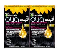 GARNIER Olia Permanent Hair Dye Without Ammonia Colouring with Flower Oils of Natural Origin with Brightening and Nourishing Action, Colour 1.10 Black Sapphire-2 Packs, 460.0 ml
