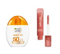 Garnier On The Go Super UV Refreshing Water Fluid SPF50 & NYX Jelly Job 05 Honey It's Jelly 7.5 ml + 40 ml
