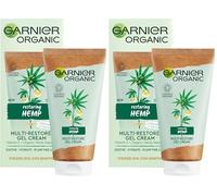 Garnier Organic Hemp Multi-Restore Gel Cream 50 ml, Soothing & Hydrating Moisturiser for Stressed & Sensitive Skin, Enriched with Vitamin E & Organic Hemp Seed Oil (Pack of 2)